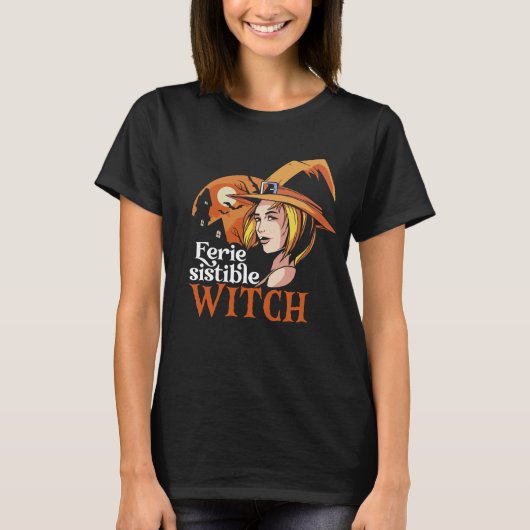 Unwiderstehliche Hexenfrauen Funny Halloween Puns T-Shirt (Vorderseite)
