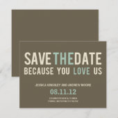 Unwiderstehliche Save the Date-Karte - Grau Date (Vorne/Hinten)