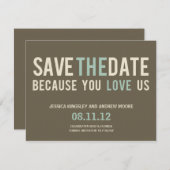 Unwiderstehliche Save the Date-Karte - Grau Save The Date (Vorne/Hinten)