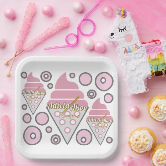 Unwiderstehliche Teller aus dem Eiskrem (Party)