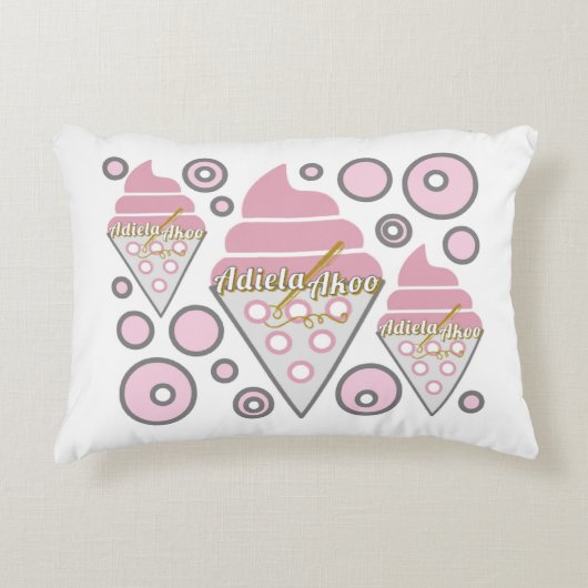 Unwiderstehliches Eiscreme Akzent Kissen (Vorderseite)