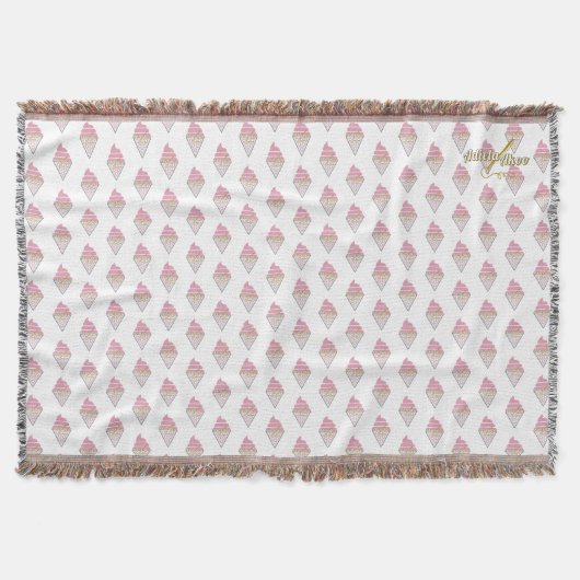 Unwiderstehliches Eiscreme-dekoratives Stück Decke (Vorderseite)