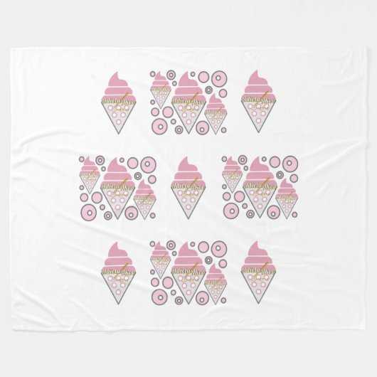 Unwiderstehliches Eiscreme Fleecedecke (Vorderseite (Horizontal))