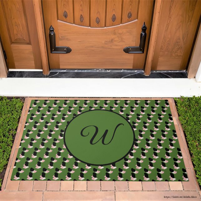 Unwiderstehliches Eiscreme, zerschmolzene Maschine Fußmatte (Irresistible Ice Cream Melted Macha Sprinkles Doormat by Adiela Akoo -customize with classy initial)