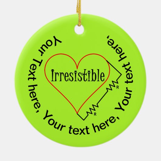 Unwiderstehliches Herz Keramik Ornament (Hinten)