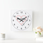 Unwiderstehliches Herz Quadratische Wanduhr (Zuhause)