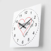 Unwiderstehliches Herz Quadratische Wanduhr (Winkel)