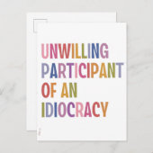 Unwillige Teilnahme an einer Diokratie gegen Trump Einladungspostkarte (Vorne/Hinten)