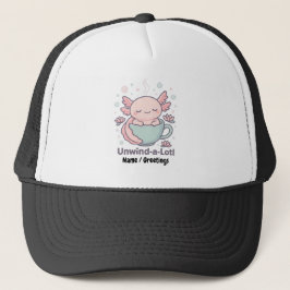 Unwind-a-Lotl Cute Axolotl in Teacup Kawaii Relaxe Truckerkappe