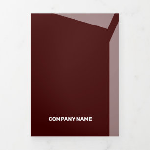 Unwirkliche Bordeaux Corporate Flat Shapes Dreifach Gefaltete Karte