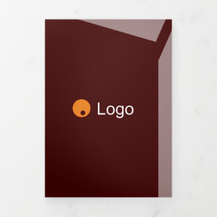 Unwirkliche Bordeaux Corporate Flat Shapes Dreifach Gefaltete Karte