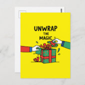 Unwrap the Magic Christmas Gift Postkarte (Vorne/Hinten)