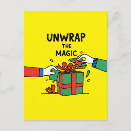 Unwrap the Magic Christmas Gift Postkarte
