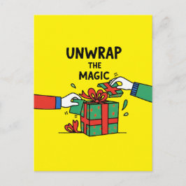 Unwrap the Magic Christmas Gift Postkarte