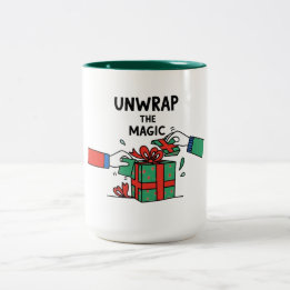Unwrap the Magic Christmas Gift Zweifarbige Tasse