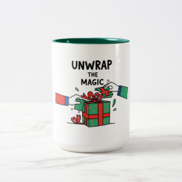 Unwrap the Magic Christmas Gift Zweifarbige Tasse