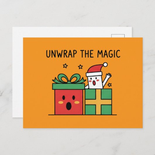 Unwrap the Magic Christmas Postkarte (Vorne/Hinten)