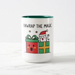 Unwrap the Magic Christmas Zweifarbige Tasse