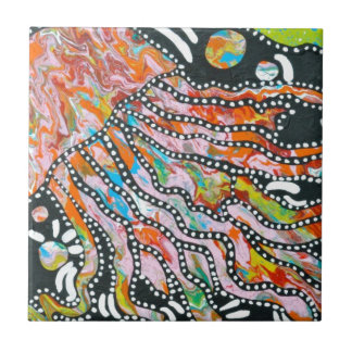 Unzählige FarbTrugbild-Quallen Fliese