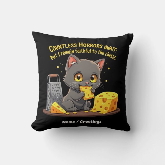 Unzählige Horror warten, aber ich bleibe treu Kissen (Vorderseite)