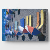 Unzählige Stühle am Strand Fotoplatte (Vorderseite)