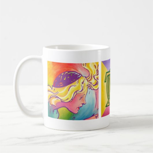 Unze-Kaffee-Tasse - Unze mit vielfarbigem u. Kaffeetasse (Links)