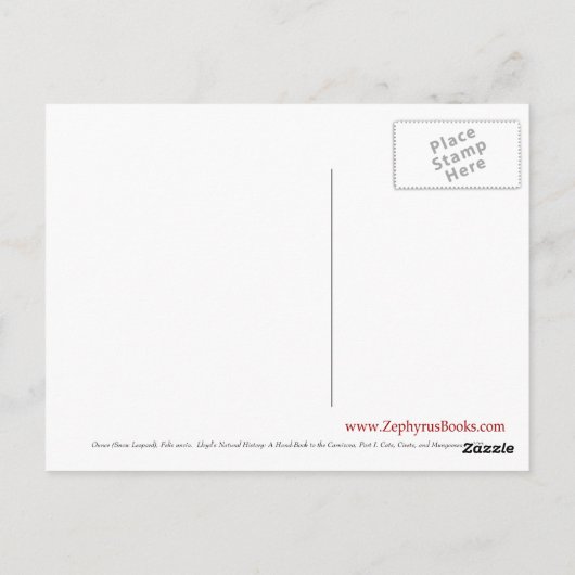 Unze (Schneeleopard) Postkarte (Rückseite)