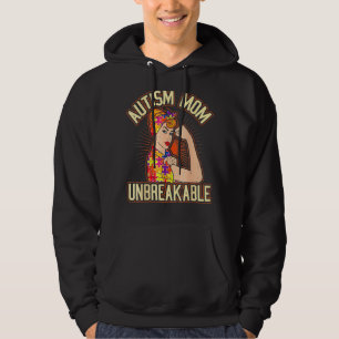 Unzerbrechliche Autismus Mama Messy Bun Autismus B Hoodie