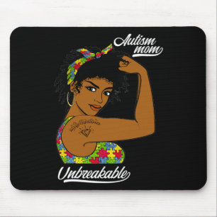 Unzerbrechliche Autismus Mama Messy Bun Autismus B Mousepad