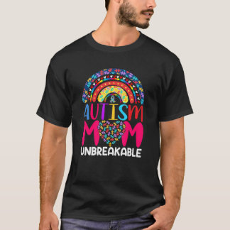 Unzerbrechliche Autismus Mama Messy Bun Autismus B T-Shirt