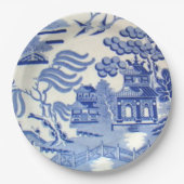 Unzerbrechlicher blauer Weide-Teller 9 Zoll Pappteller (Vorderseite)