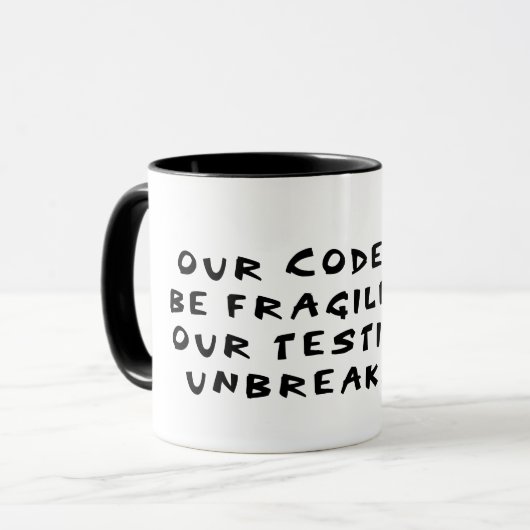 Unzerbrechlicher Code Tasse (Vorderseite Links)
