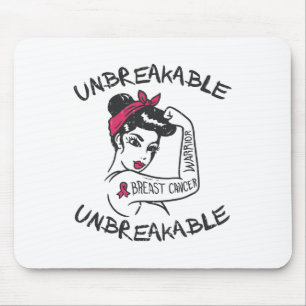 Unzerbrechlicher Rosa Brustkrebs Krieger Überleben Mousepad