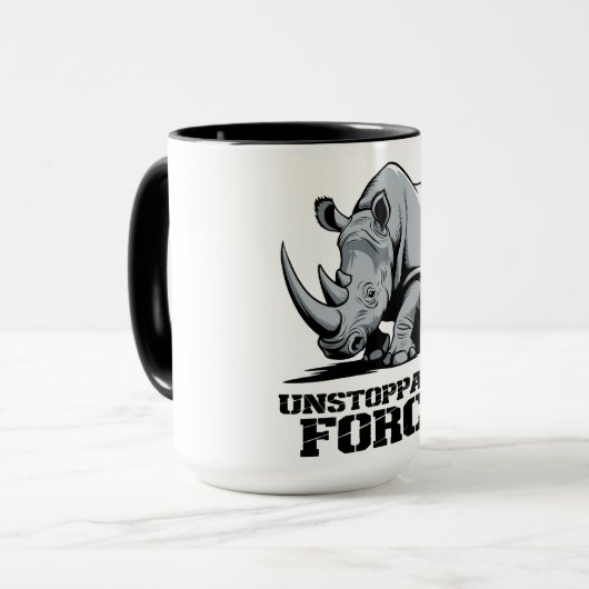 Unzerbrechliches Rhino: Stärke und Power entleert Tasse (Vorderseite Links)