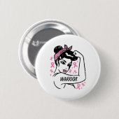 Unzerbrechliches rosa Ribbon Brustkrebs-Bewusstsei Button (Vorne & Hinten)