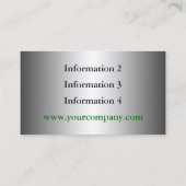 Unzerstörbare Stahlmetallblick-Visitenkarten Visitenkarte (Rückseite)