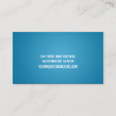 Unzerstörbare typografische Visitenkarte im Blau (Rückseite)