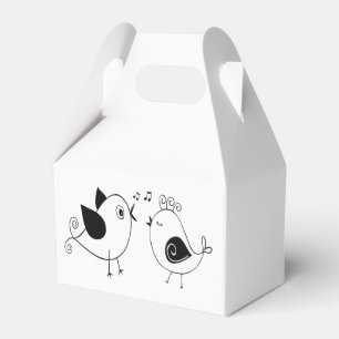 Unzertrennliche Schwarz Weiß Hochzeitsvögel Brautp Geschenkschachtel