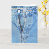 Unzipped Jeans Greeting Card Karte (Gelbe Blume)