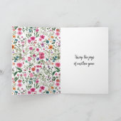 Unzippter Zipper in Wildblume Muster für Geburtsta Karte (Innenseite)