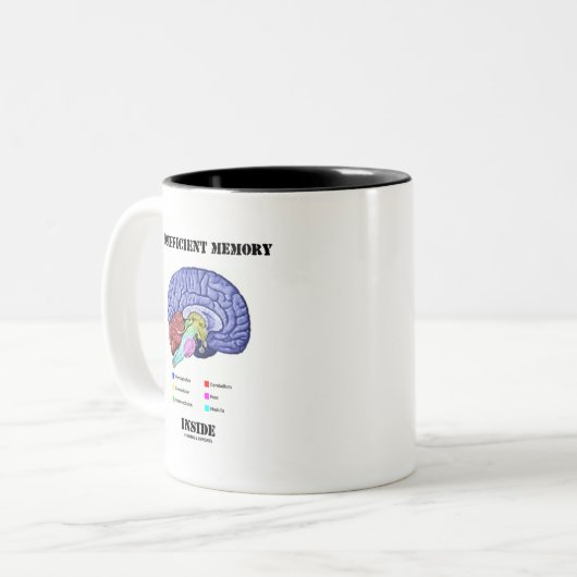 Unzureichender Speicher (anatomisches Gehirn) Zweifarbige Tasse (Vorderseite Links)