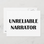 Unzuverlässige Erzählerin Postkarte (Vorne/Hinten)