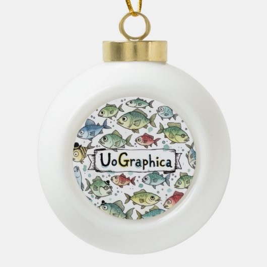 UoGraphica Keramik Kugel-Ornament (Vorderseite)