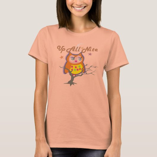 Up All Nite Owl Ladys Tee Shirt (Vorderseite)