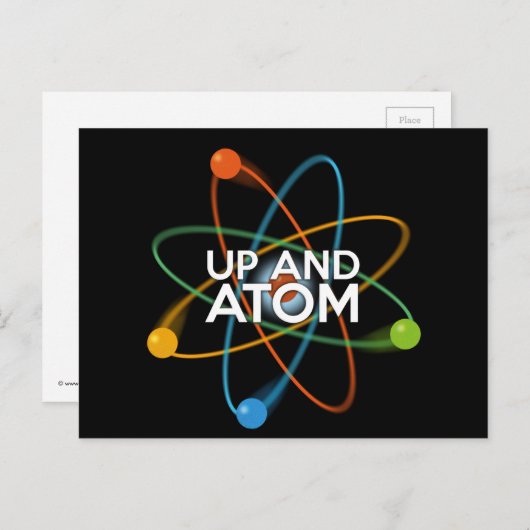 UP AND ATOM Science Joke Postkarte (Vorne/Hinten)