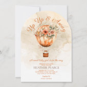 Up and Away Boho Hot Air Ballon Babydusche Einladung (Vorderseite)