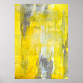"Up and Down" Graue und gelbe Abstrakte Art Poster (Vorne)