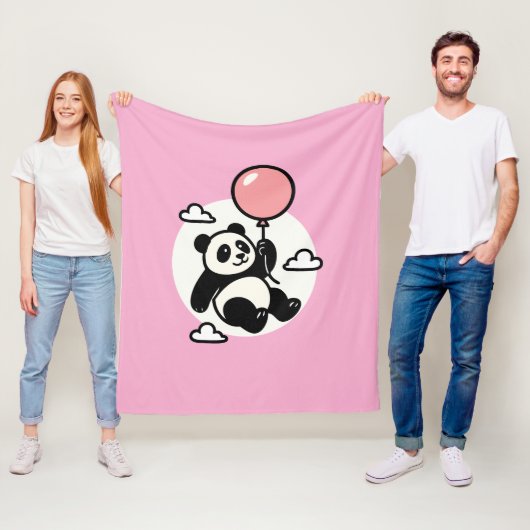Up & Away Panda - Vin Zzep Kunst - T - Shirt Fleecedecke (Beispiel)