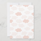 Up & Away Teddy Bear Pink Clouds Baby Birthday Einladung (Rückseite)