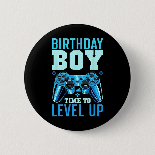 Up Birthday Boy Matching Gamer Party - Clic Fit1 Button (Vorderseite)
